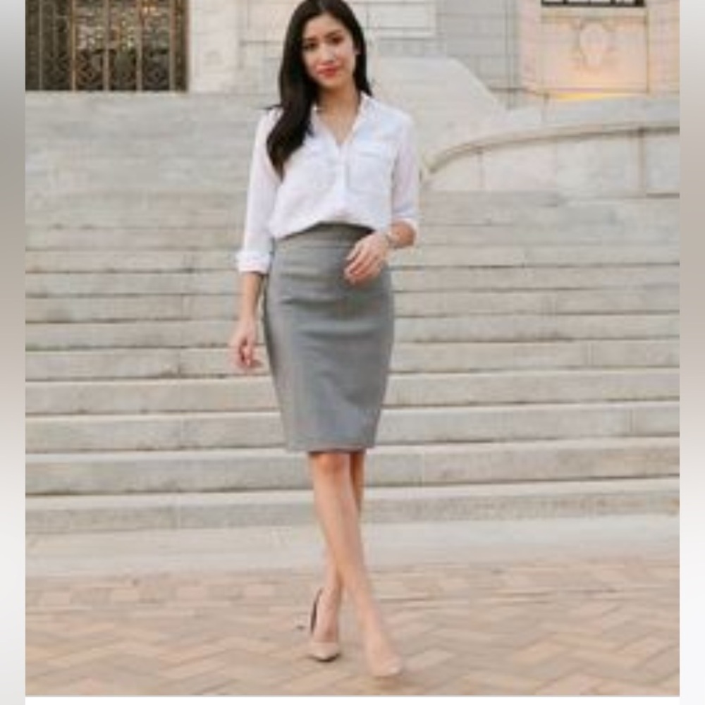 RW&CO. Charcoal Midi Skirt with Zipper Accents